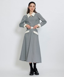 REDYAZEL（レディアゼル）の「ビジューカラーコンパクトブラウス×バイカラーロングフレアスカートセットアップ（セットアップ）」