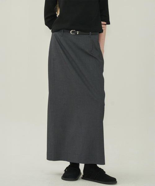 MOTT(モット)の「エッセンシャルスリットロングスカート - グレー(スカート・レディース・その他・SMALL/MEDIUM)」の1枚目の写真