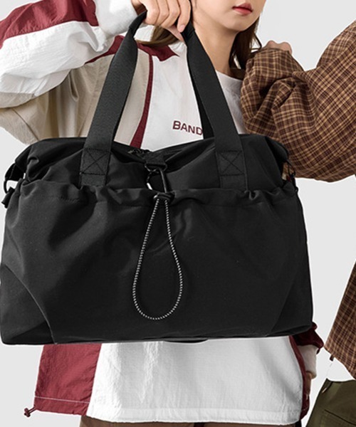 Miniministore(ミニミニストア)の「ボストンバッグ 大容量 男女兼用バッグ(ボストンバッグ・レディース・カーキ/グレイッシュベージュ/ブラック/ベージュ・FREE)」の10枚目の写真
