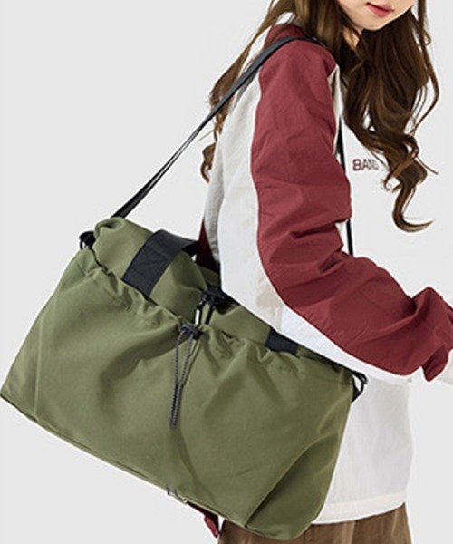 Miniministore(ミニミニストア)の「ボストンバッグ 大容量 男女兼用バッグ(ボストンバッグ・レディース・カーキ/グレイッシュベージュ/ブラック/ベージュ・FREE)」の13枚目の写真