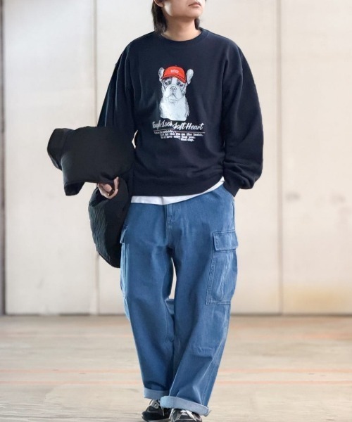 BACK NUMBER（バックナンバー）の「【BACK NUMBER】アニマル柄グラフィック スウェットプルオーバー (ユニセックス/裏毛/ストリート)（スウェット・メンズ・ネイビー/グレー/ブラック・M/L/XL/S）」の19枚目の写真