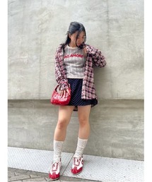 Desigual | チェックプリント シャツ / ピンク × ネイビー(シャツ/ブラウス)