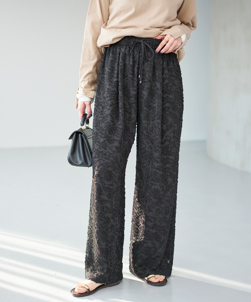 Spick & Span（スピックアンドスパン）の「《追加》シアージャガードイージーパンツ（その他パンツ・レディース・ブラック・36/38）」の5枚目の写真