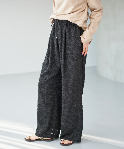 Spick & Span（スピックアンドスパン）の「《追加》シアージャガードイージーパンツ（その他パンツ・レディース・ブラック・36/38）」の6枚目の写真