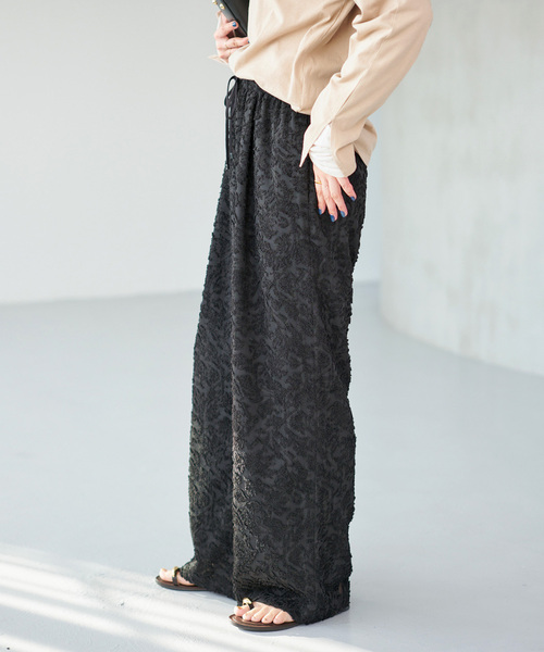 Spick & Span（スピックアンドスパン）の「《追加》シアージャガードイージーパンツ（その他パンツ・レディース・ブラック・36/38）」の7枚目の写真