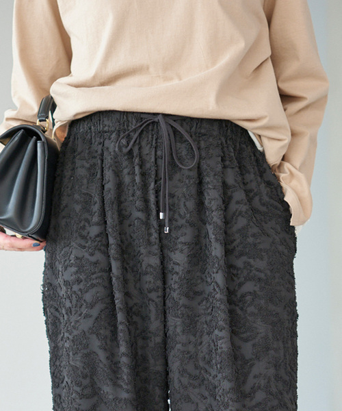 Spick & Span（スピックアンドスパン）の「《追加》シアージャガードイージーパンツ（その他パンツ・レディース・ブラック・36/38）」の9枚目の写真