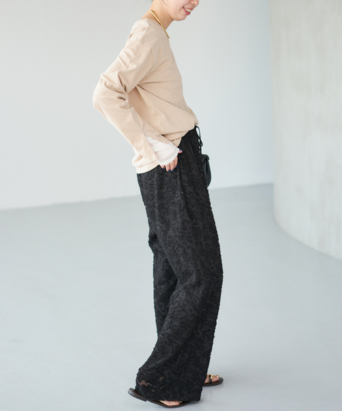 Spick & Span（スピックアンドスパン）の「《追加》シアージャガードイージーパンツ（その他パンツ・レディース・ブラック・36/38）」の11枚目の写真