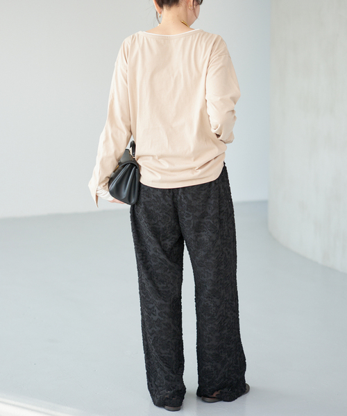 Spick & Span（スピックアンドスパン）の「《追加》シアージャガードイージーパンツ（その他パンツ・レディース・ブラック・36/38）」の12枚目の写真