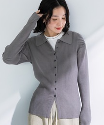 Green Parks | 襟付きリブニットカーディガン(カーディガン/ボレロ)