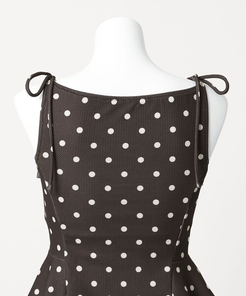 green label relaxing(グリーンレーベルリラクシング)の「ハイネックWリボンフレア&ショーツ ドット柄 ブラック スイムウェア / 水着(水着・レディース・ブラック・FREE)」の8枚目の写真