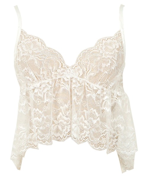 KOBE LETTUCE（コウベレタス）の「総レースブラトップビスチェ（キャミソール・レディース・ブラック/ホワイト系/オフホワイト/ブラック系・M/M1）」の16枚目の写真