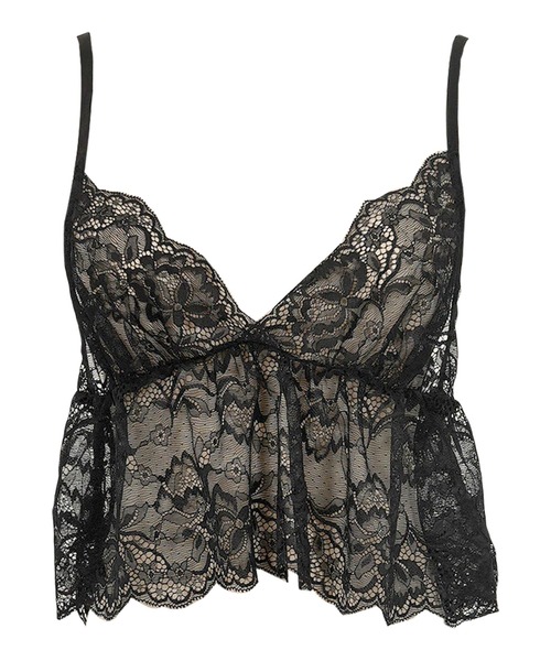 KOBE LETTUCE（コウベレタス）の「総レースブラトップビスチェ（キャミソール・レディース・ブラック/ホワイト系/オフホワイト/ブラック系・M/M1）」の18枚目の写真