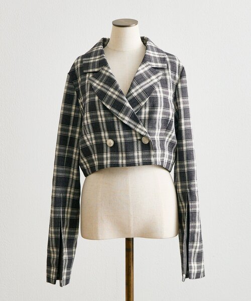 OLIVE des OLIVE（オリーブデオリーブ）の「【Belle Charme】Sleeve Slit Short Tailored Jacket（テーラードジャケット・レディース・グレイッシュベージュ/ブラック系その他/ベージュ系その他・FREE）」の15枚目の写真