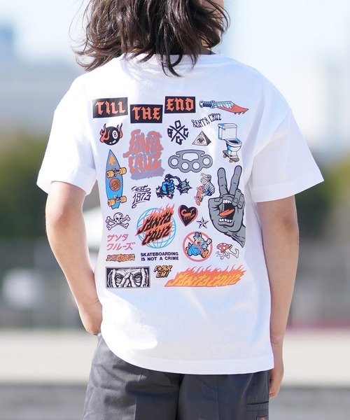 SANTA CRUZ(サンタクルーズ)の「SANTACRUZ/サンタクルーズ 26MS606-42 キッズ Tシャツ(Tシャツ/カットソー・キッズ・ブラック/ライトグリーン/ホワイト・100cm/110cm/120cm/130cm/140cm/150cm/160cm)」の1枚目の写真