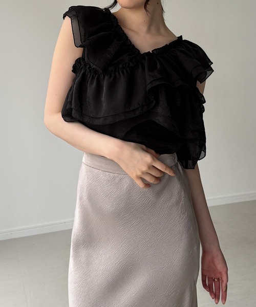 junoah(ジュノア)の「2wayツインフリルシアーブラウス(シャツ/ブラウス・レディース・ブラック/ブラウン系その他/ホワイト・MEDIUM/SMALL/LARGE)」の19枚目の写真