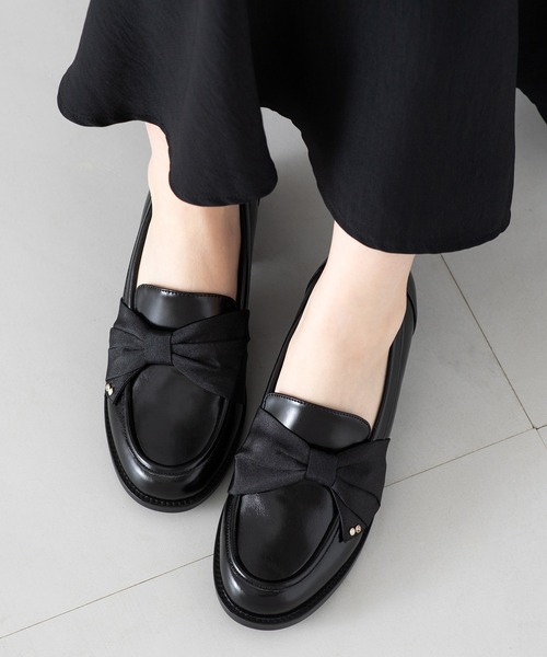 JELLY BEANS(ジェリービーンズ)の「ターバンリボンヒールローファーパンプス(204-61158)JELLY BEANS(ジェリービーンズ)(パンプス・レディース・ブラック/ライトベージュ/ダークベージュ・22.5/23/23.5/24/24.5)」の21枚目の写真