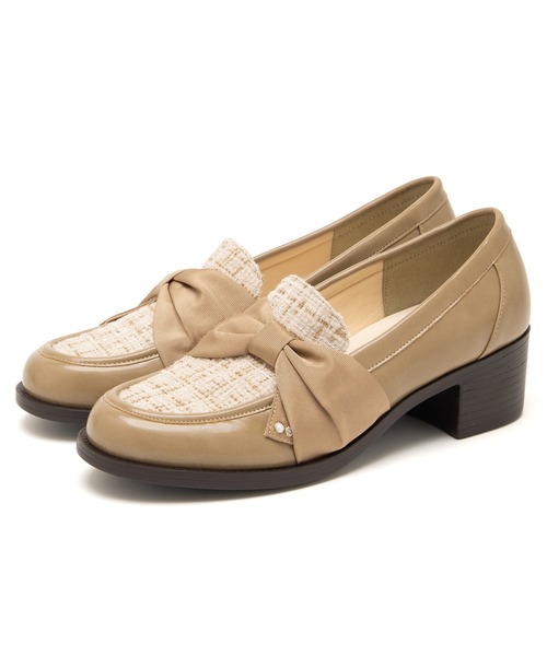 JELLY BEANS(ジェリービーンズ)の「ターバンリボンヒールローファーパンプス(204-61158)JELLY BEANS(ジェリービーンズ)(パンプス・レディース・ブラック/ライトベージュ/ダークベージュ・22.5/23/23.5/24/24.5)」の13枚目の写真