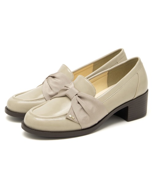 JELLY BEANS(ジェリービーンズ)の「ターバンリボンヒールローファーパンプス(204-61158)JELLY BEANS(ジェリービーンズ)(パンプス・レディース・ブラック/ライトベージュ/ダークベージュ・22.5/23/23.5/24/24.5)」の12枚目の写真