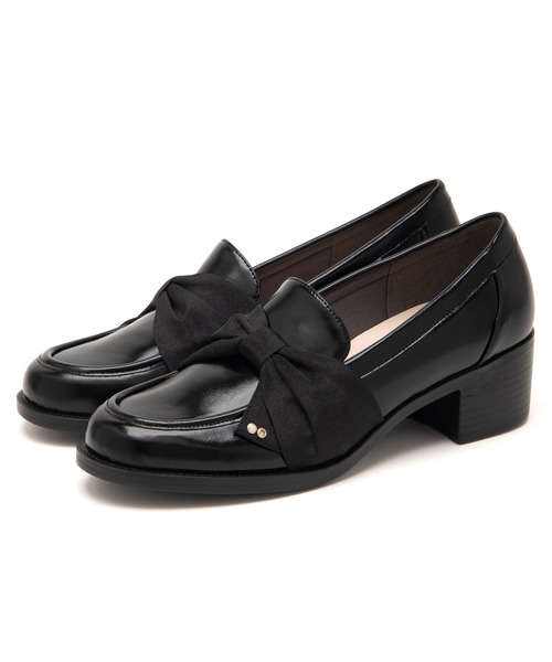 JELLY BEANS(ジェリービーンズ)の「ターバンリボンヒールローファーパンプス(204-61158)JELLY BEANS(ジェリービーンズ)(パンプス・レディース・ブラック/ライトベージュ/ダークベージュ・22.5/23/23.5/24/24.5)」の11枚目の写真