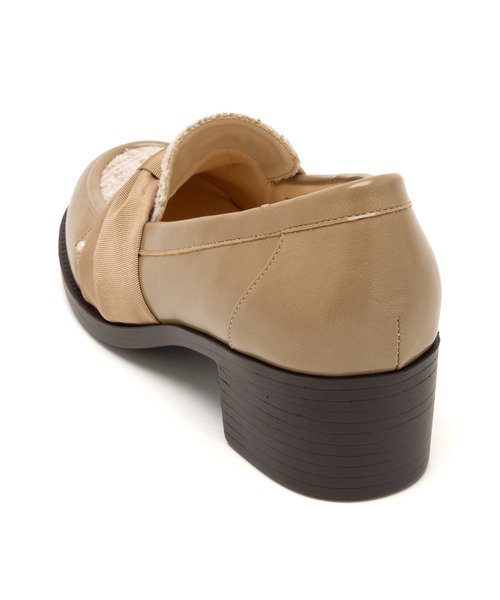 JELLY BEANS(ジェリービーンズ)の「ターバンリボンヒールローファーパンプス(204-61158)JELLY BEANS(ジェリービーンズ)(パンプス・レディース・ブラック/ライトベージュ/ダークベージュ・22.5/23/23.5/24/24.5)」の16枚目の写真