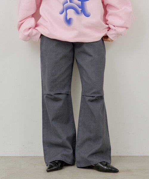 WHIMSIC（ウィムジック）の「【UNISEX/2サイズ展開/SETUP対応】コットンツイルニータックパンツ（その他パンツ・メンズ・オフホワイト/チャコールグレー・1/2）」の9枚目の写真