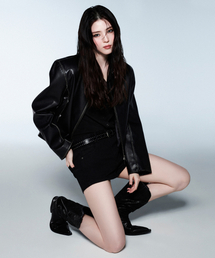 MUSINSA STANDARD WOMAN(���V���T�X�^���_�[�h�E�[�}��)�̃E�B�����Y�t�F�C�f�b�h�V���Z�e�B�b�N���U�[�V���O���W���P�b�g[�u���b�N](���C�_�[�X�W���P�b�g)