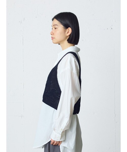 MidiUmi（ミディウミ）の「MidiUmi 2WAYニードルワークベスト（ベスト・レディース・ネイビー/ブラック・FREE）」の7枚目の写真