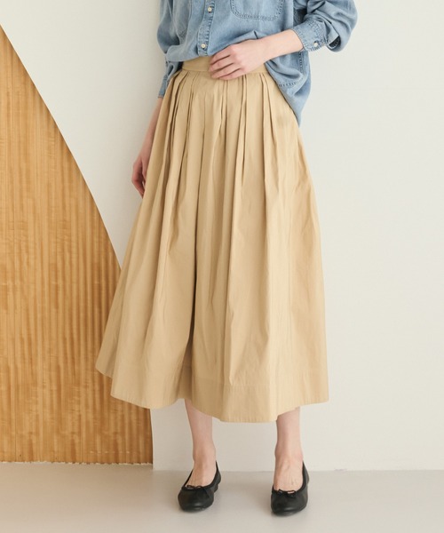 LA MARINE FRANCAISE（マリン フランセーズ）の「タックプリーツスカート（スカート・レディース・ネイビー/ベージュ/オフホワイト・36）」の6枚目の写真