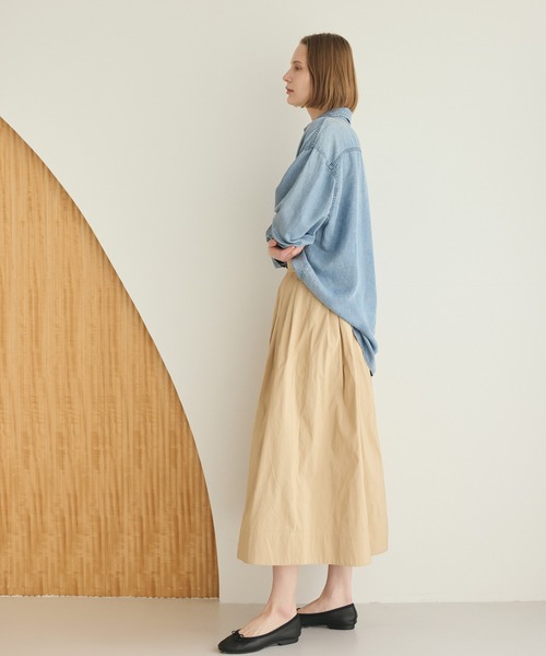 LA MARINE FRANCAISE（マリン フランセーズ）の「タックプリーツスカート（スカート・レディース・ネイビー/ベージュ/オフホワイト・36）」の10枚目の写真