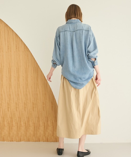 LA MARINE FRANCAISE（マリン フランセーズ）の「タックプリーツスカート（スカート・レディース・ネイビー/ベージュ/オフホワイト・36）」の7枚目の写真