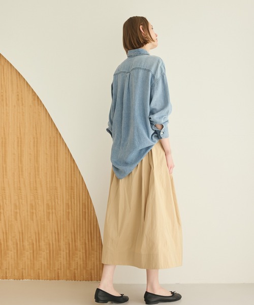 LA MARINE FRANCAISE（マリン フランセーズ）の「タックプリーツスカート（スカート・レディース・ネイビー/ベージュ/オフホワイト・36）」の8枚目の写真