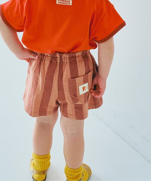 p.premier(ピードットプルミエ)の「バリエーションミニ裏毛ハーフパンツ(その他パンツ・キッズ・グレー/その他11/イエロー/ブラウン/グリーン/ピンク/レッド・80/90/100/110/120/130/140)」の1枚目の写真
