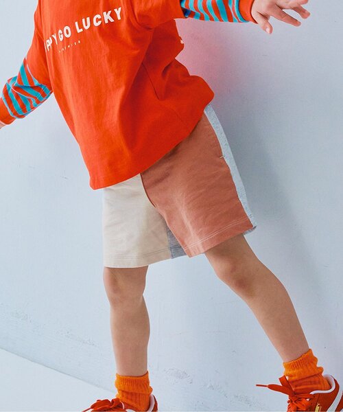 p.premier(ピードットプルミエ)の「バリエーションミニ裏毛ハーフパンツ(その他パンツ・キッズ・グレー/その他11/イエロー/ブラウン/グリーン/ピンク/レッド・80/90/100/110/120/130/140)」の7枚目の写真