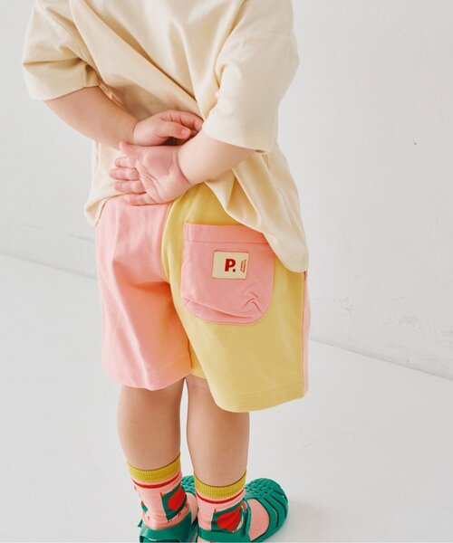 p.premier(ピードットプルミエ)の「バリエーションミニ裏毛ハーフパンツ(その他パンツ・キッズ・グレー/その他11/イエロー/ブラウン/グリーン/ピンク/レッド・80/90/100/110/120/130/140)」の5枚目の写真