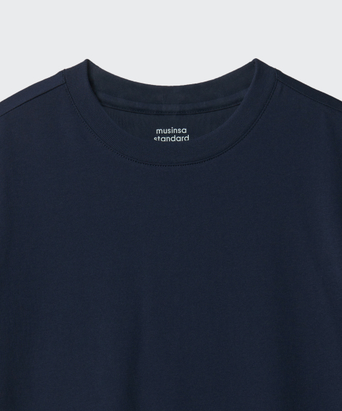 MUSINSA STANDARD KIDS（ムシンサスタンダードキッズ）の「リラックスドクルーネックTシャツ[ネイビー]（Tシャツ/カットソー・レディース・その他・100/110/120/130/140/150/160）」の5枚目の写真