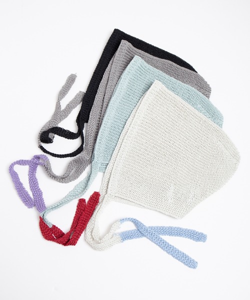 RACAL（ラカル）の「Linen Touch Cotton Knit Summer Hoodie / 擬麻コットンニットサマーフーディー（ニットキャップ/ビーニー・レディース・アイボリー/ブラック/グレー/ブルー・FREE）」の12枚目の写真