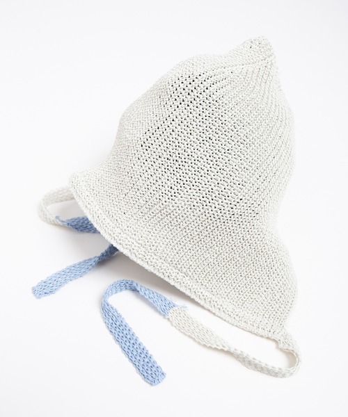 RACAL（ラカル）の「Linen Touch Cotton Knit Summer Hoodie / 擬麻コットンニットサマーフーディー（ニットキャップ/ビーニー・レディース・アイボリー/ブラック/グレー/ブルー・FREE）」の13枚目の写真