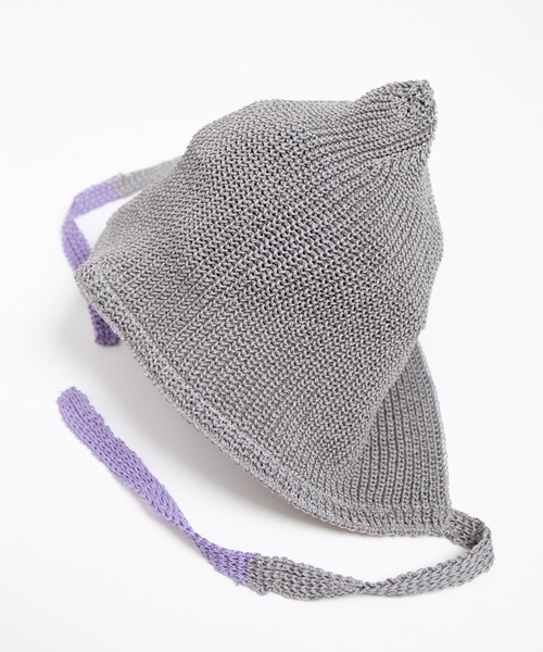 RACAL（ラカル）の「Linen Touch Cotton Knit Summer Hoodie / 擬麻コットンニットサマーフーディー（ニットキャップ/ビーニー・レディース・アイボリー/ブラック/グレー/ブルー・FREE）」の15枚目の写真