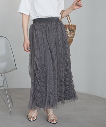 r.（アールドット）の「チュール　ウェーブワッシャースカート（スカート）」