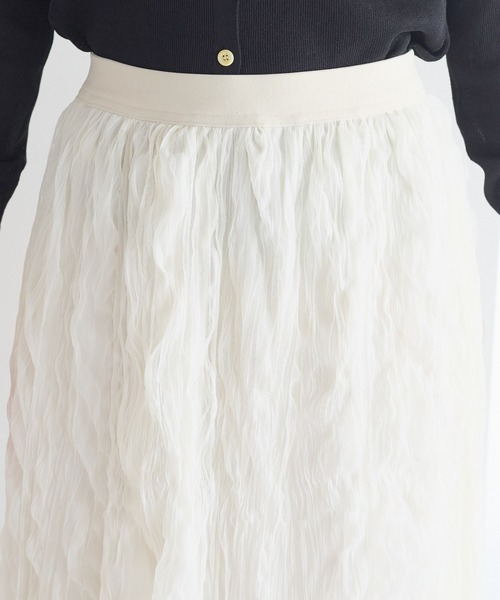 r.（アールドット）の「チュール　ウェーブワッシャースカート（スカート・レディース・チャコールグレー/ブラック/アイボリー・FREE）」の18枚目の写真