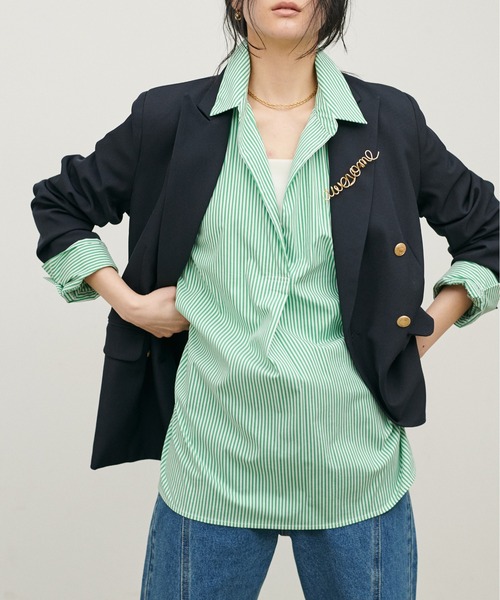 LARUTA(ラルータ)の「【LARUTA】スキッパー長袖シャツ(シャツ/ブラウス・レディース・ピンク/オフホワイト/グレイッシュベージュ/その他2/その他1/イエロー・FREE)」の6枚目の写真