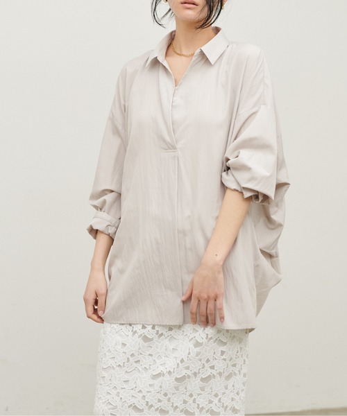 LARUTA(ラルータ)の「【LARUTA】スキッパー長袖シャツ(シャツ/ブラウス・レディース・ピンク/オフホワイト/グレイッシュベージュ/その他2/その他1/イエロー・FREE)」の12枚目の写真