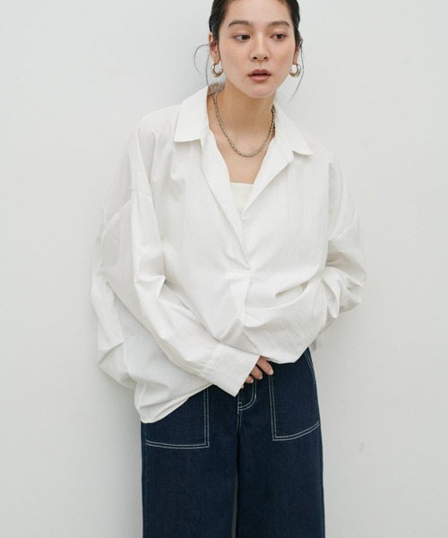LARUTA(ラルータ)の「【LARUTA】スキッパー長袖シャツ(シャツ/ブラウス・レディース・ピンク/オフホワイト/グレイッシュベージュ/その他2/その他1/イエロー・FREE)」の7枚目の写真