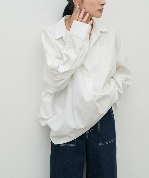 LARUTA(ラルータ)の「【LARUTA】スキッパー長袖シャツ(シャツ/ブラウス・レディース・ピンク/オフホワイト/グレイッシュベージュ/その他2/その他1/イエロー・FREE)」の8枚目の写真