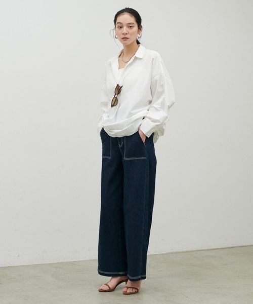 LARUTA(ラルータ)の「【LARUTA】スキッパー長袖シャツ(シャツ/ブラウス・レディース・ピンク/オフホワイト/グレイッシュベージュ/その他2/その他1/イエロー・FREE)」の11枚目の写真