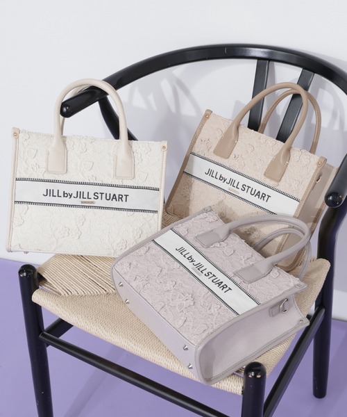 JILL by JILL STUART（ジルバイジルスチュアート）の「レースバンドオブトート（トートバッグ・レディース・グレー/ベージュ/ホワイト・FREE）」の3枚目の写真