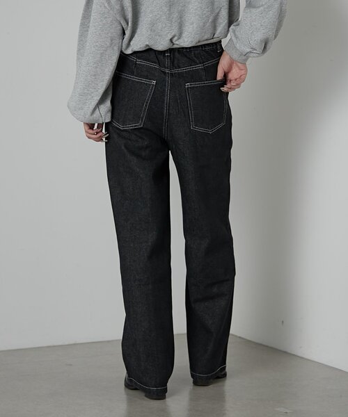goocy（グーシー）の「【セットアップ対応】デニムアシメパンツ（デニムパンツ・レディース・ブラック/ネイビー・FREE）」の6枚目の写真