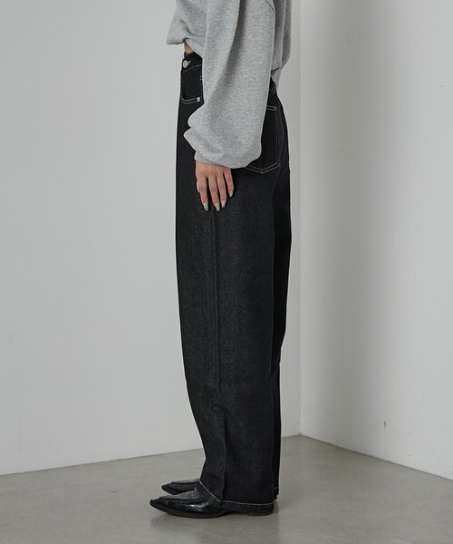 goocy（グーシー）の「【セットアップ対応】デニムアシメパンツ（デニムパンツ・レディース・ブラック/ネイビー・FREE）」の12枚目の写真