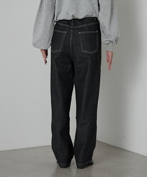 goocy（グーシー）の「【セットアップ対応】デニムアシメパンツ（デニムパンツ・レディース・ブラック/ネイビー・FREE）」の13枚目の写真