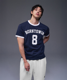 NUMBER RINGER REGULAR FIT T-SHIRTS [NAVY]